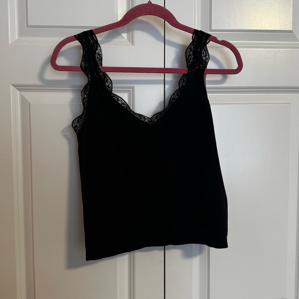 Wild Fable Black Camisole with Lace Trim